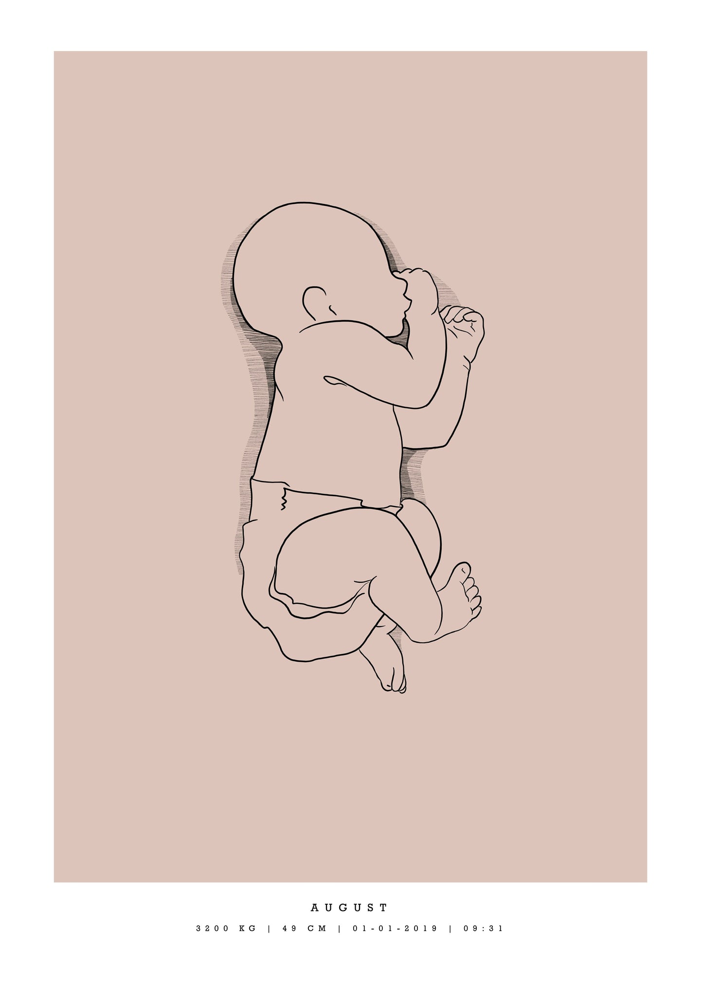 Generisk födelsetavla liten 30x40 cm