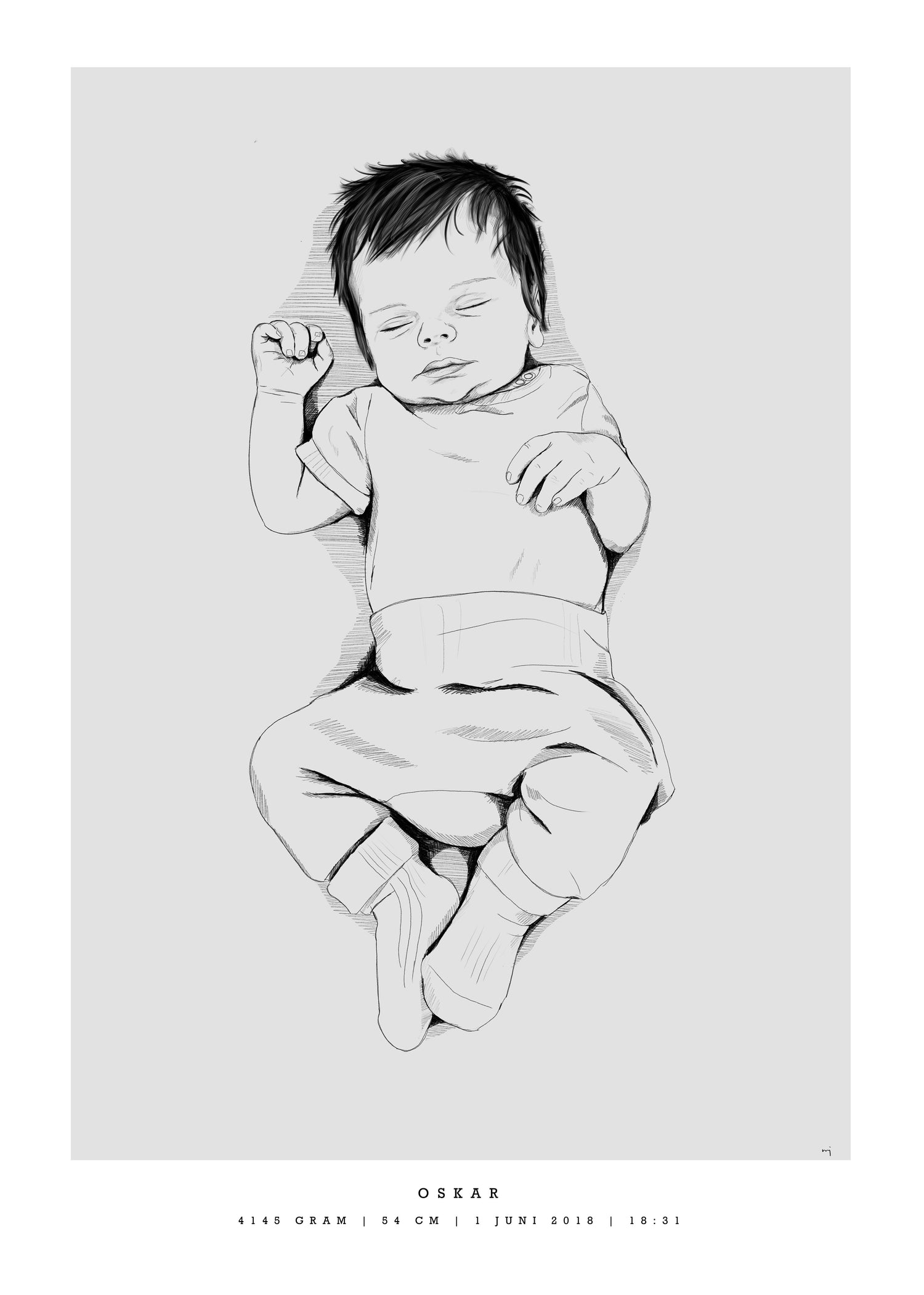 Hand drawn Birth Posters & Portraits