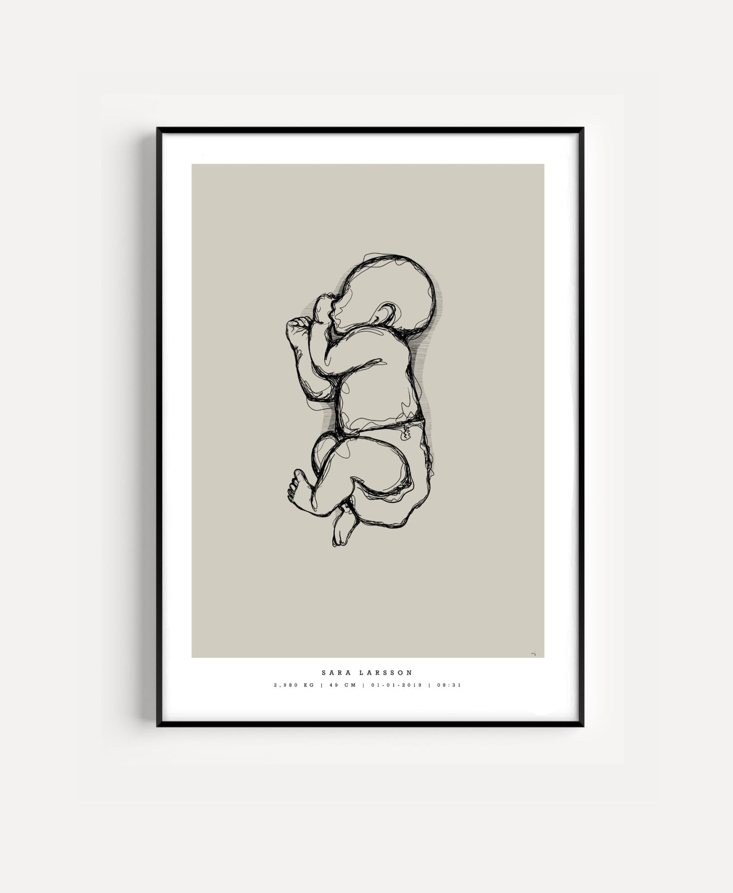 Generisk födelsetavla liten 30x40 cm