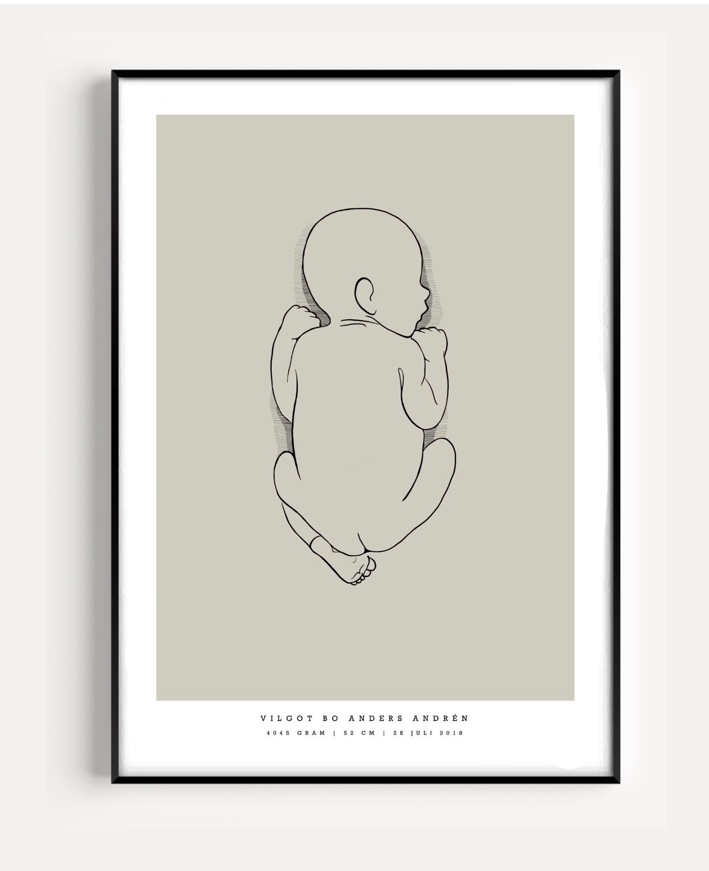 Generisk födelsetavla liten 30x40 cm