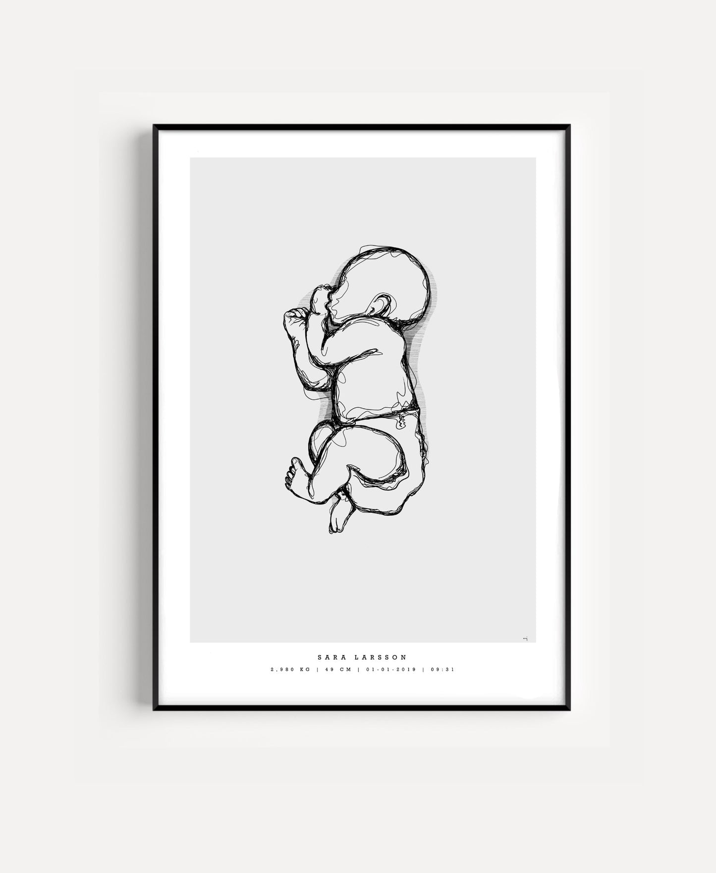 Generisk födelsetavla liten 30x40 cm