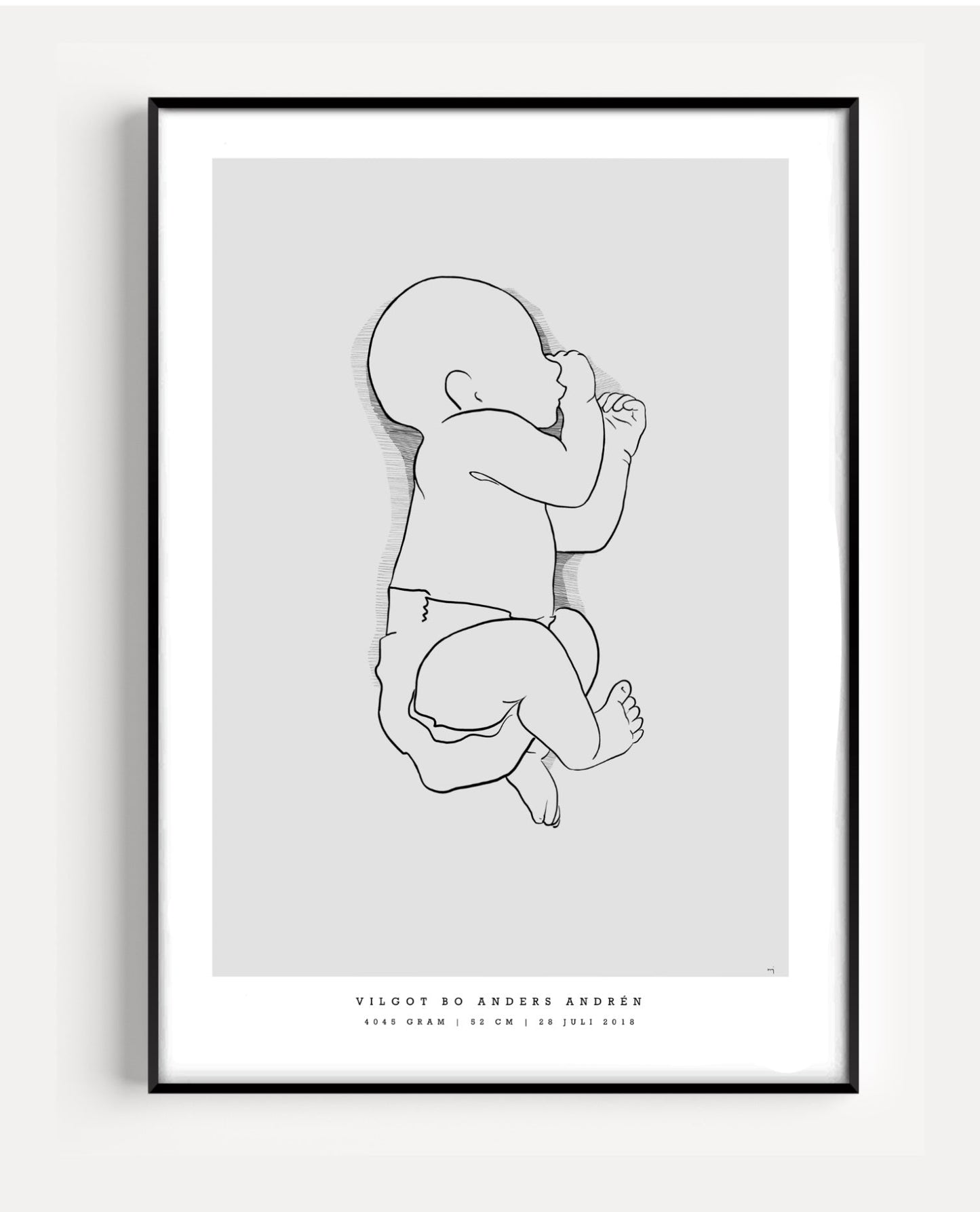Generisk födelsetavla liten 30x40 cm