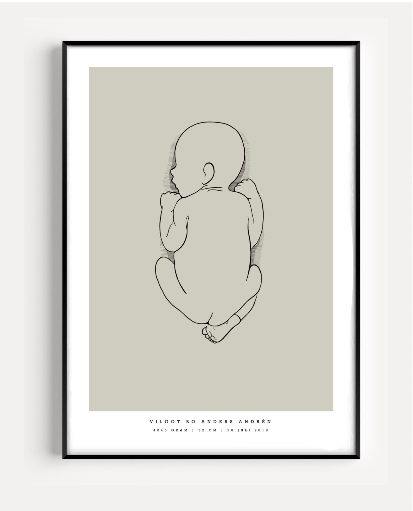 Generisk födelsetavla liten 30x40 cm