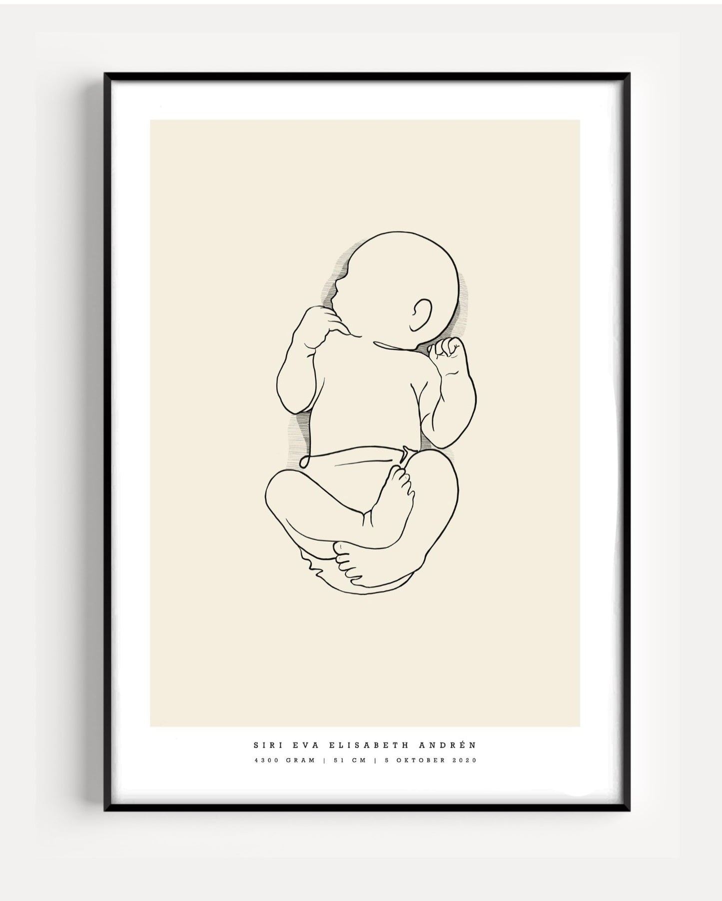 Generisk födelsetavla liten 30x40 cm