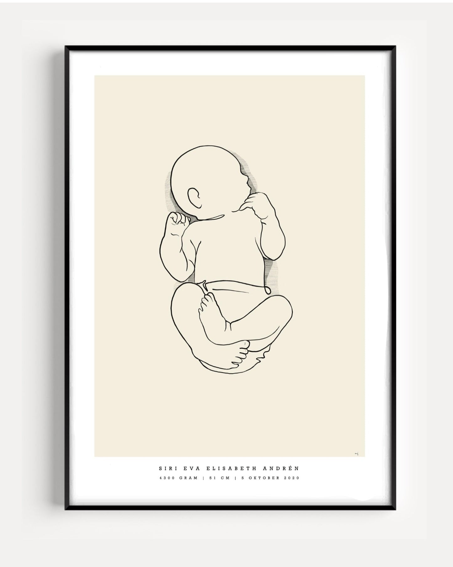 Generisk födelsetavla liten 30x40 cm