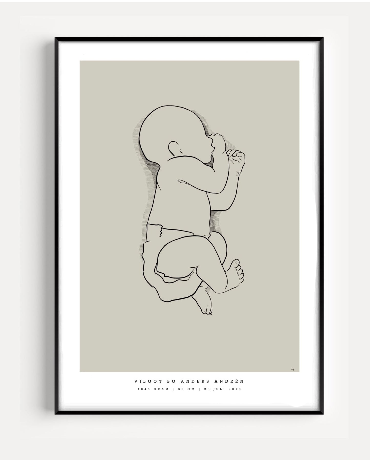 Generisk födelsetavla liten 30x40 cm
