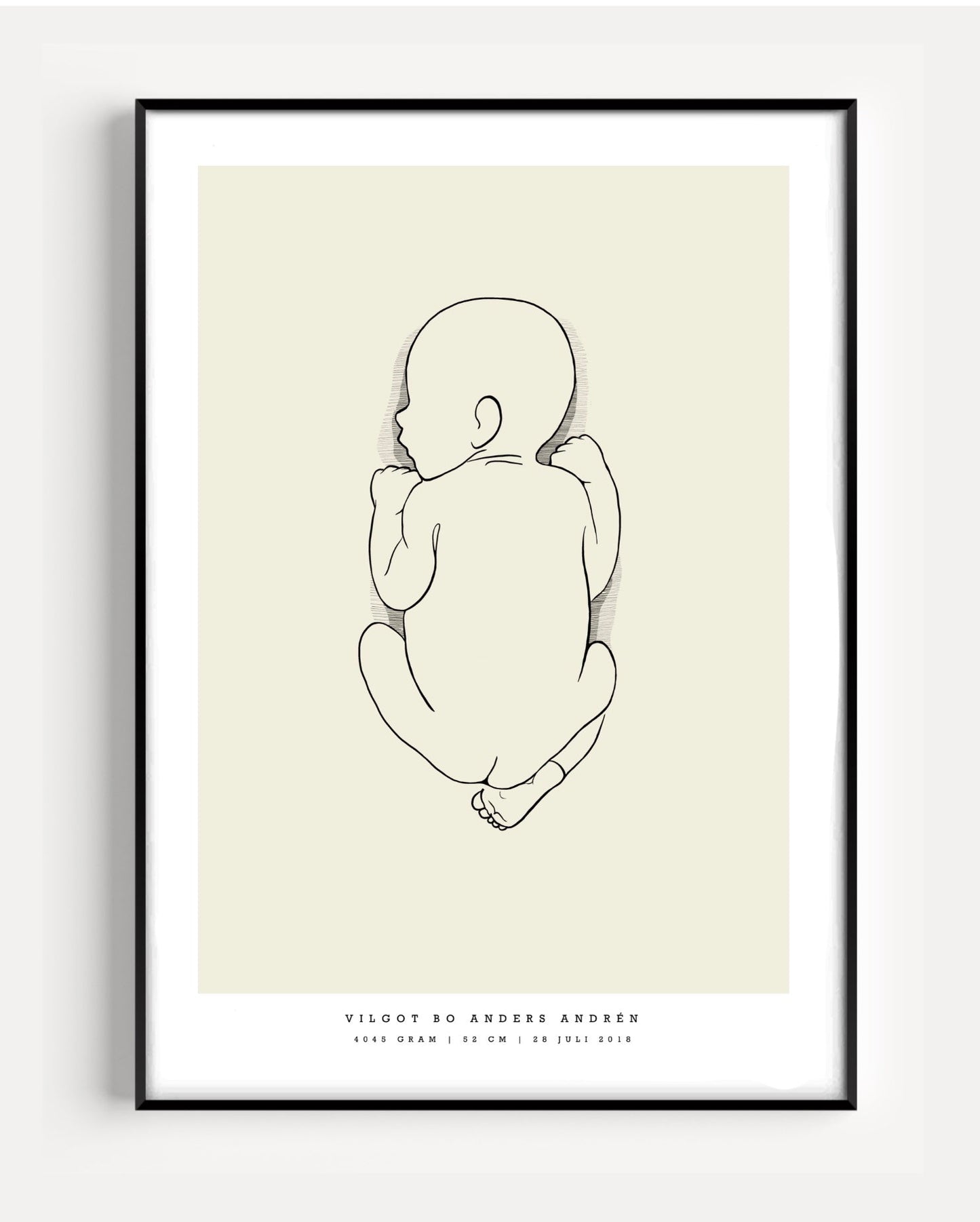 Generisk födelsetavla liten 30x40 cm