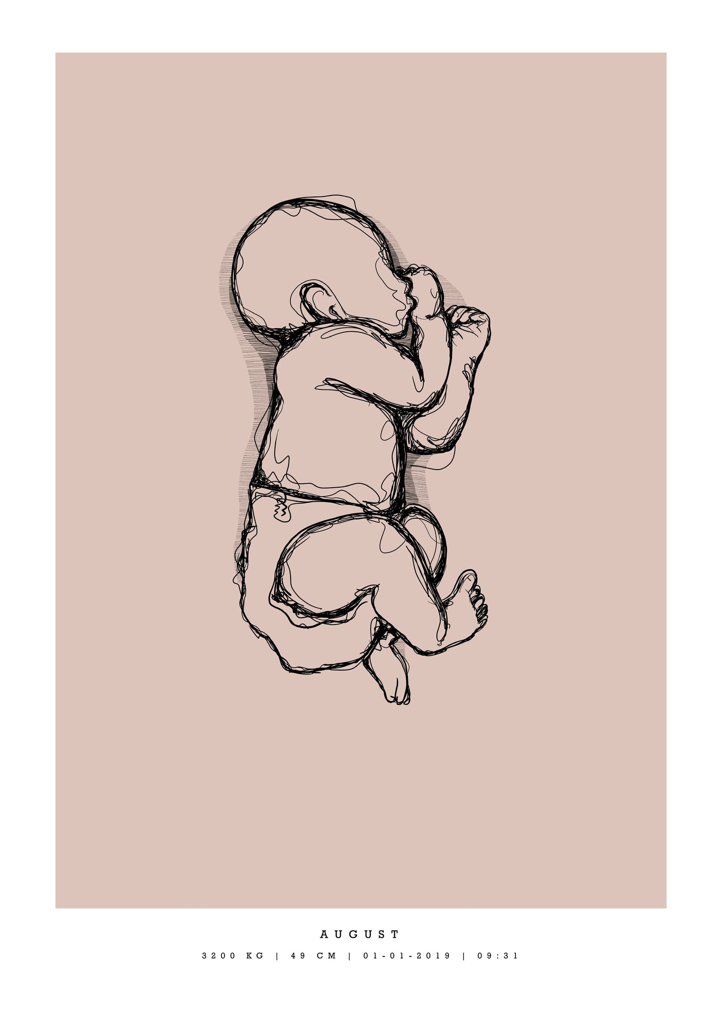 Generisk födelsetavla liten 30x40 cm