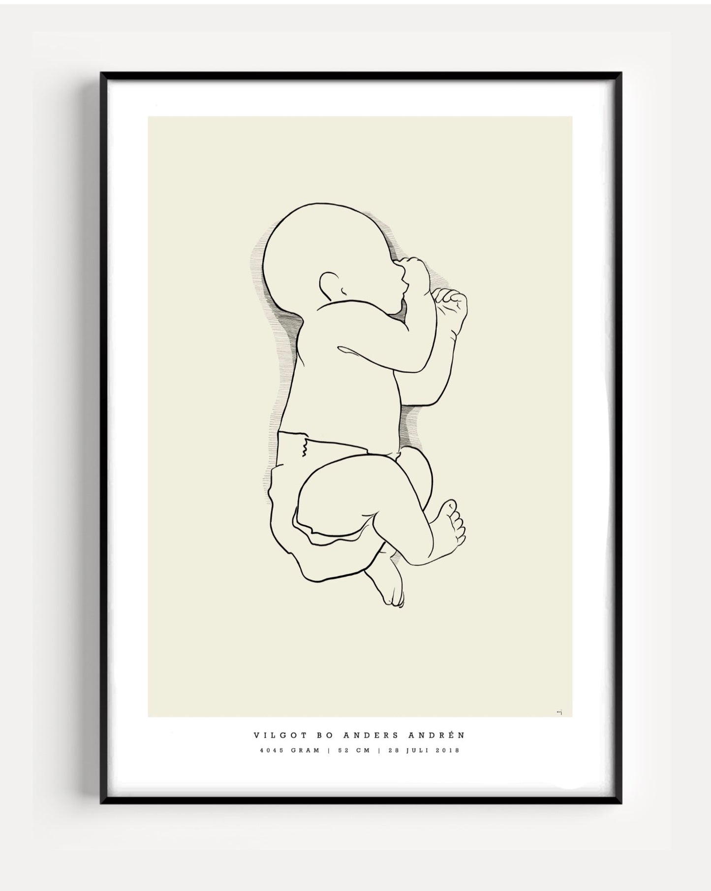 Generisk födelsetavla liten 30x40 cm