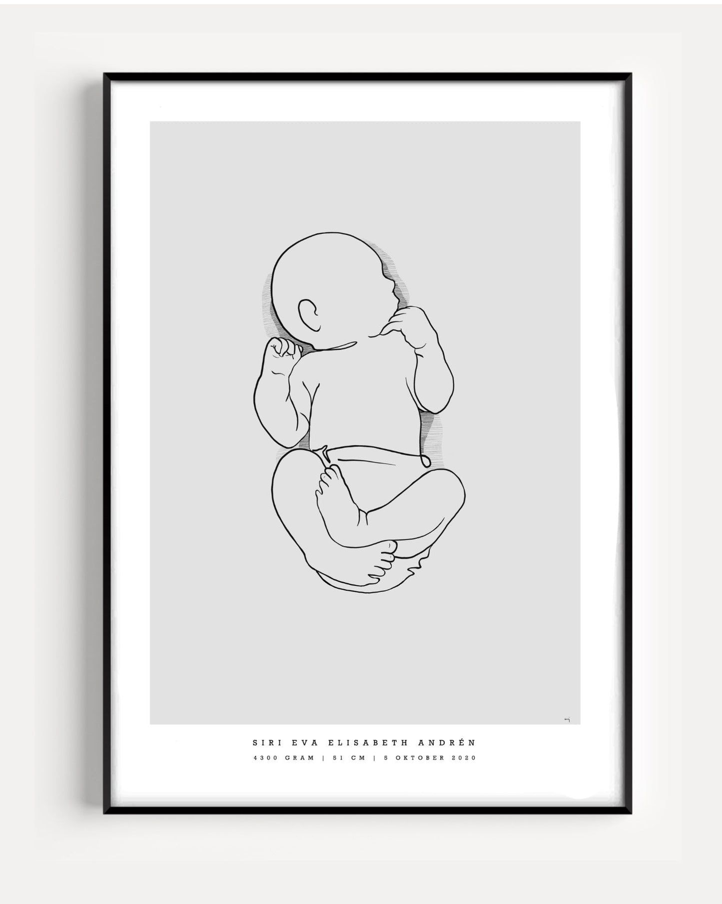Generisk födelsetavla liten 30x40 cm