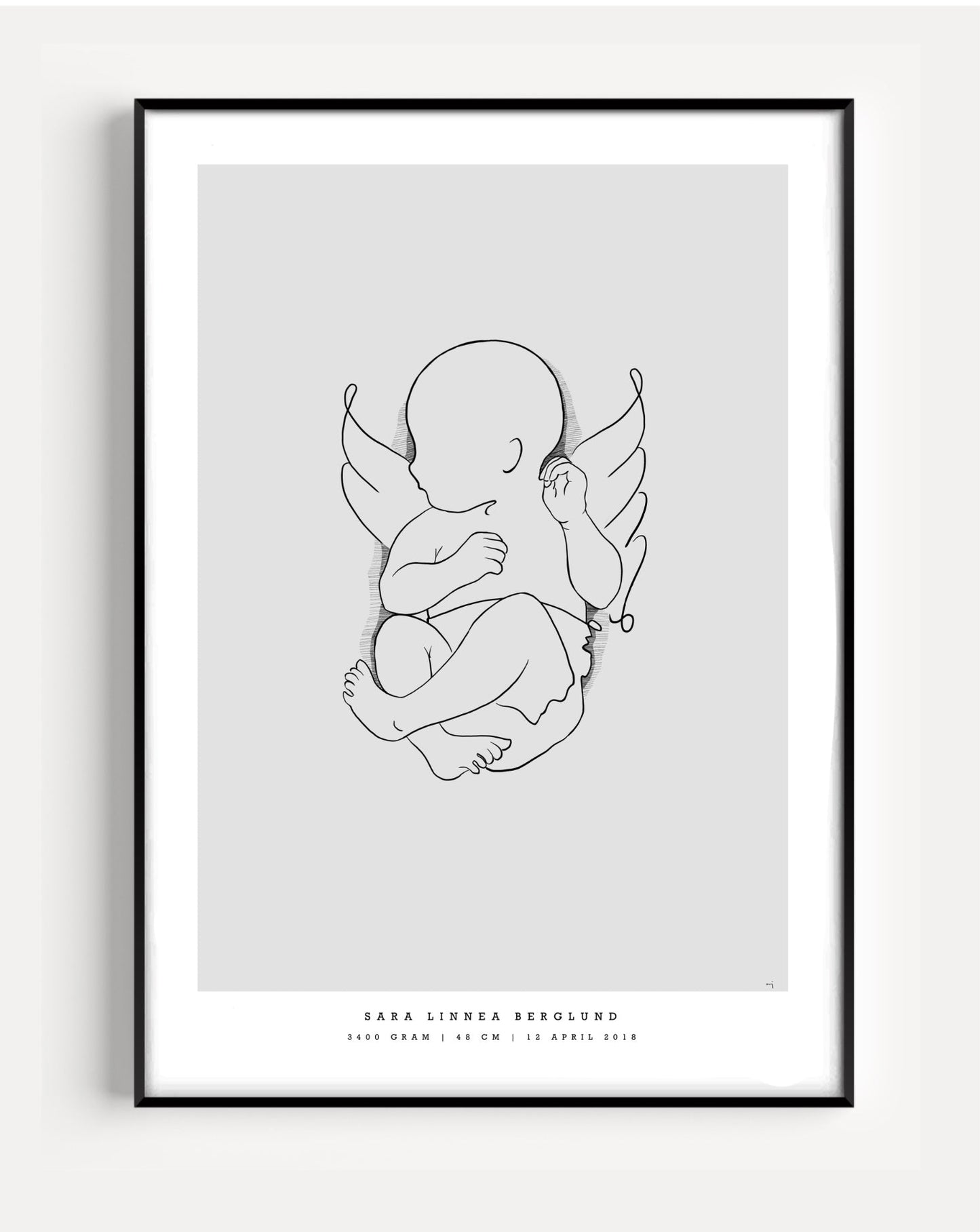 Generisk födelsetavla liten 30x40 cm