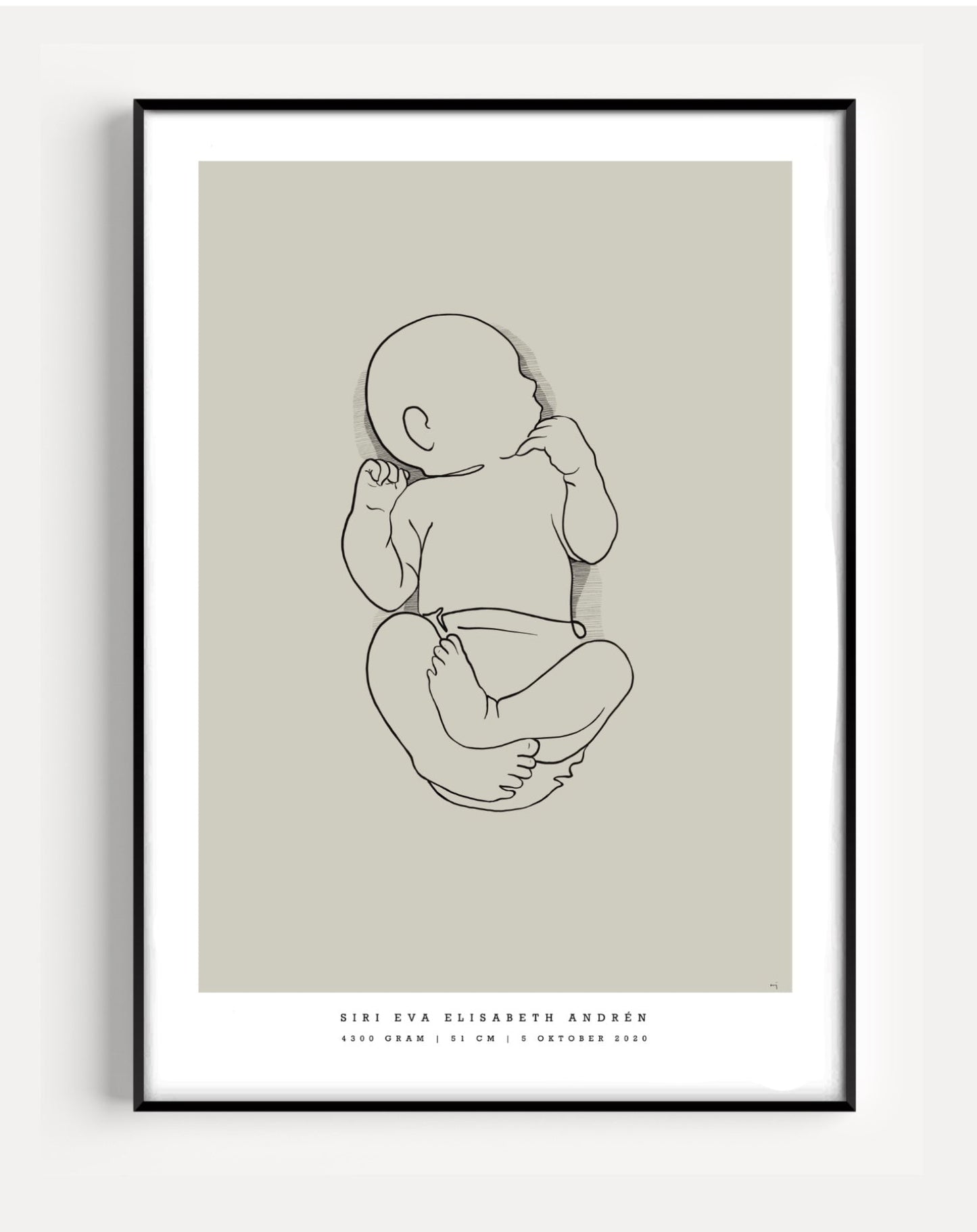 Generisk födelsetavla liten 30x40 cm