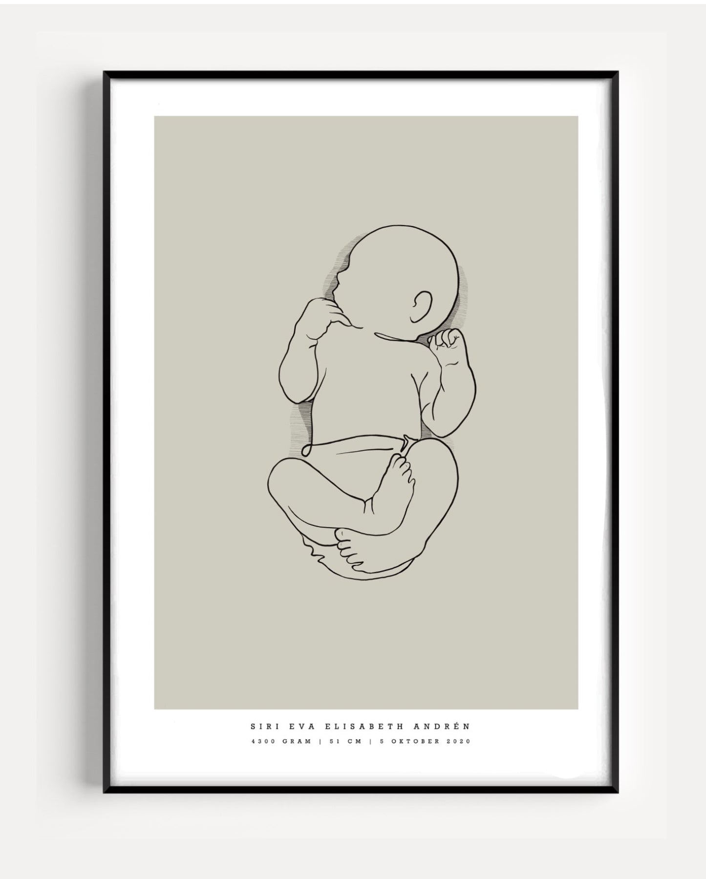 Generisk födelsetavla liten 30x40 cm