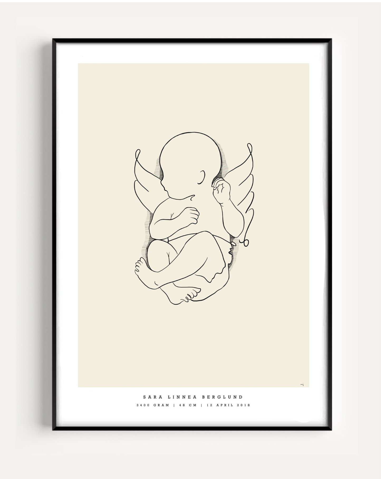 Generisk födelsetavla liten 30x40 cm