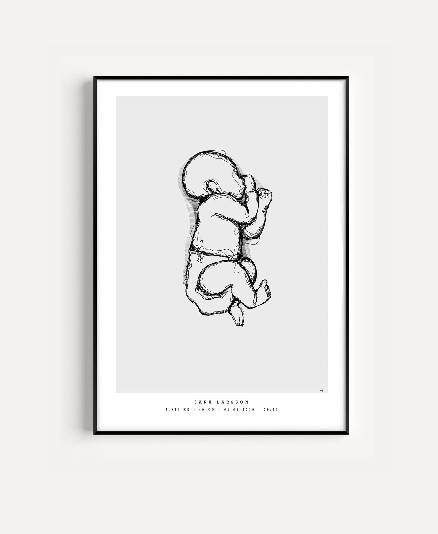 Generisk födelsetavla liten 30x40 cm