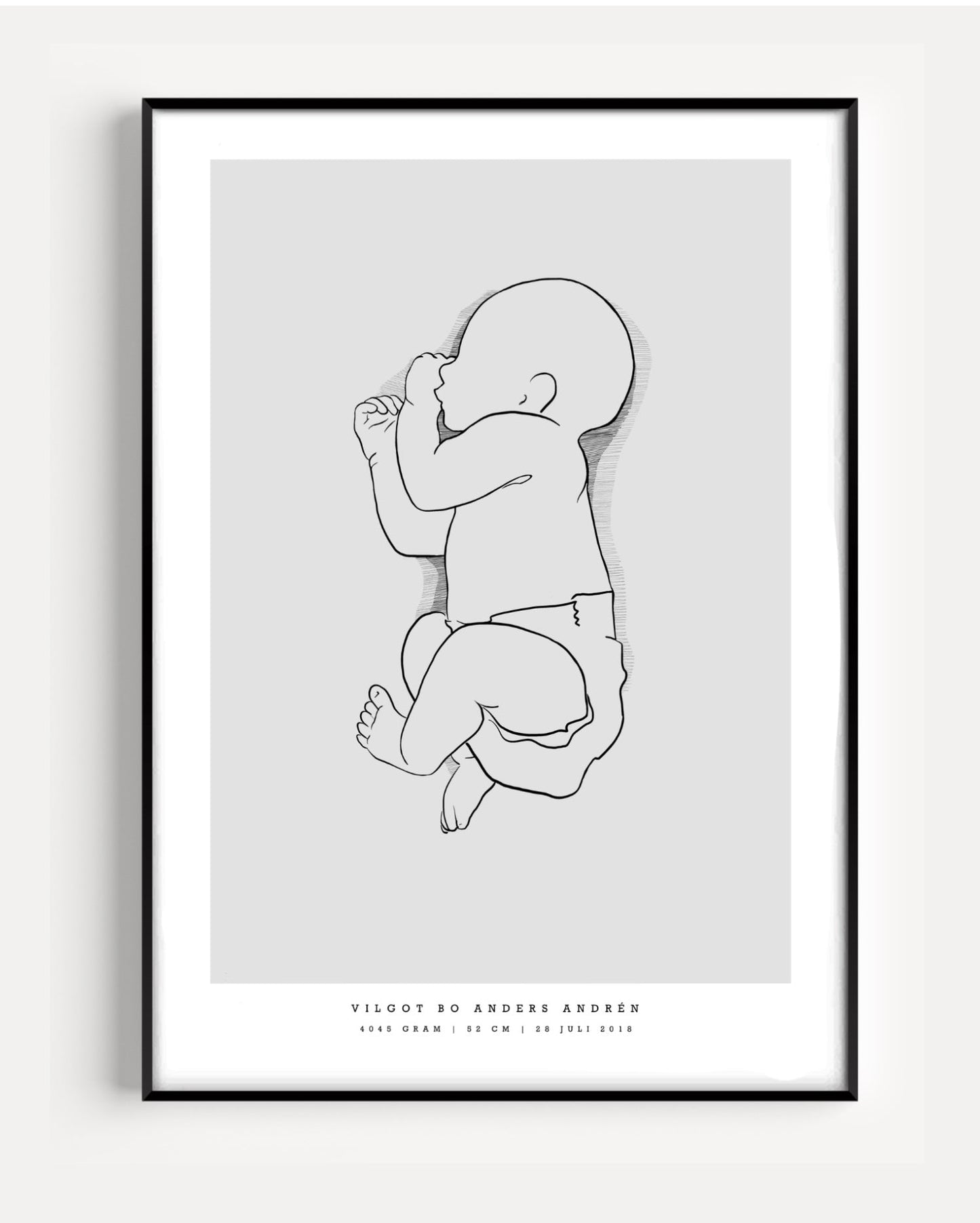 Generisk födelsetavla liten 30x40 cm