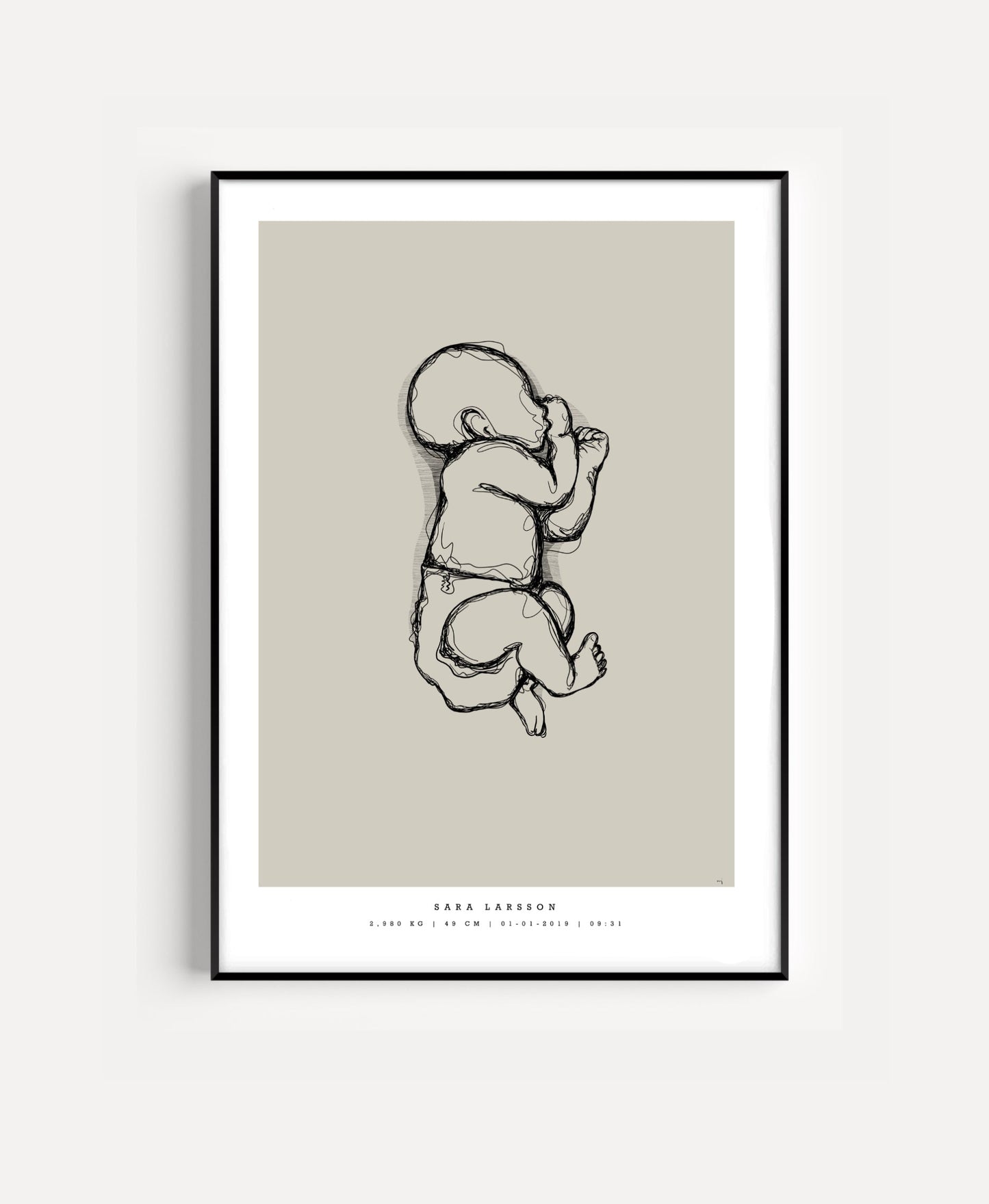 Generisk födelsetavla liten 30x40 cm