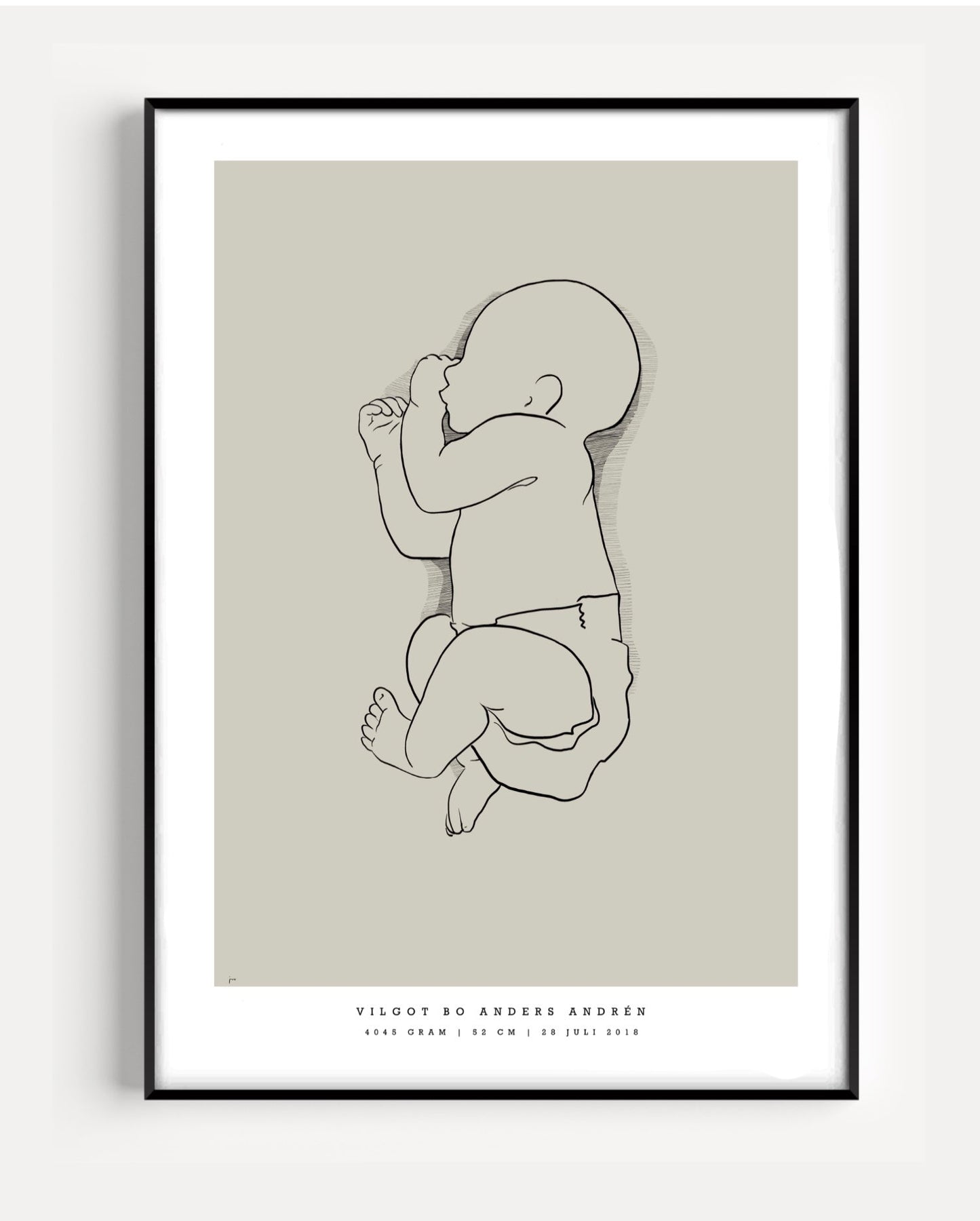 Generisk födelsetavla liten 30x40 cm
