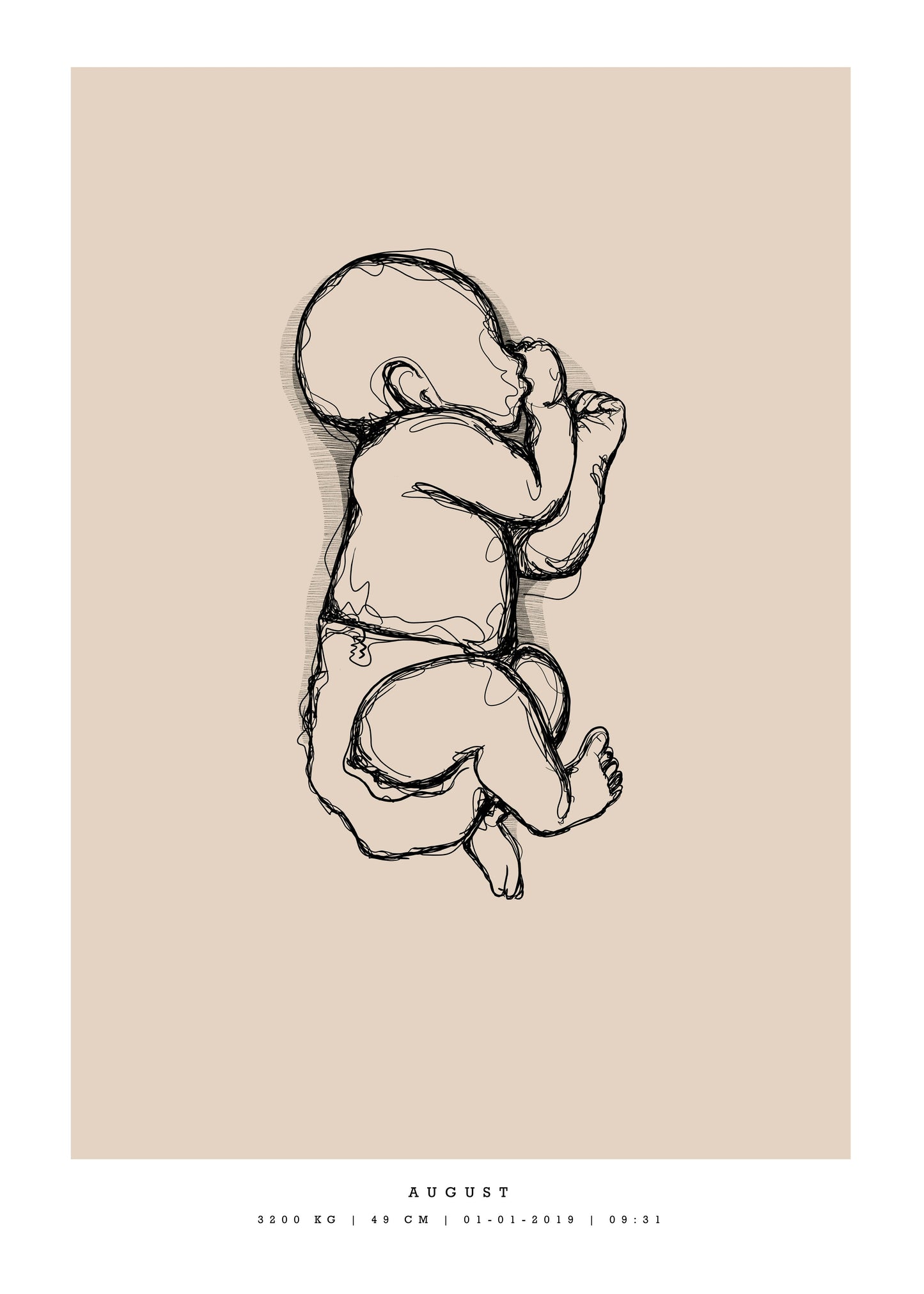 Generisk födelsetavla liten 30x40 cm