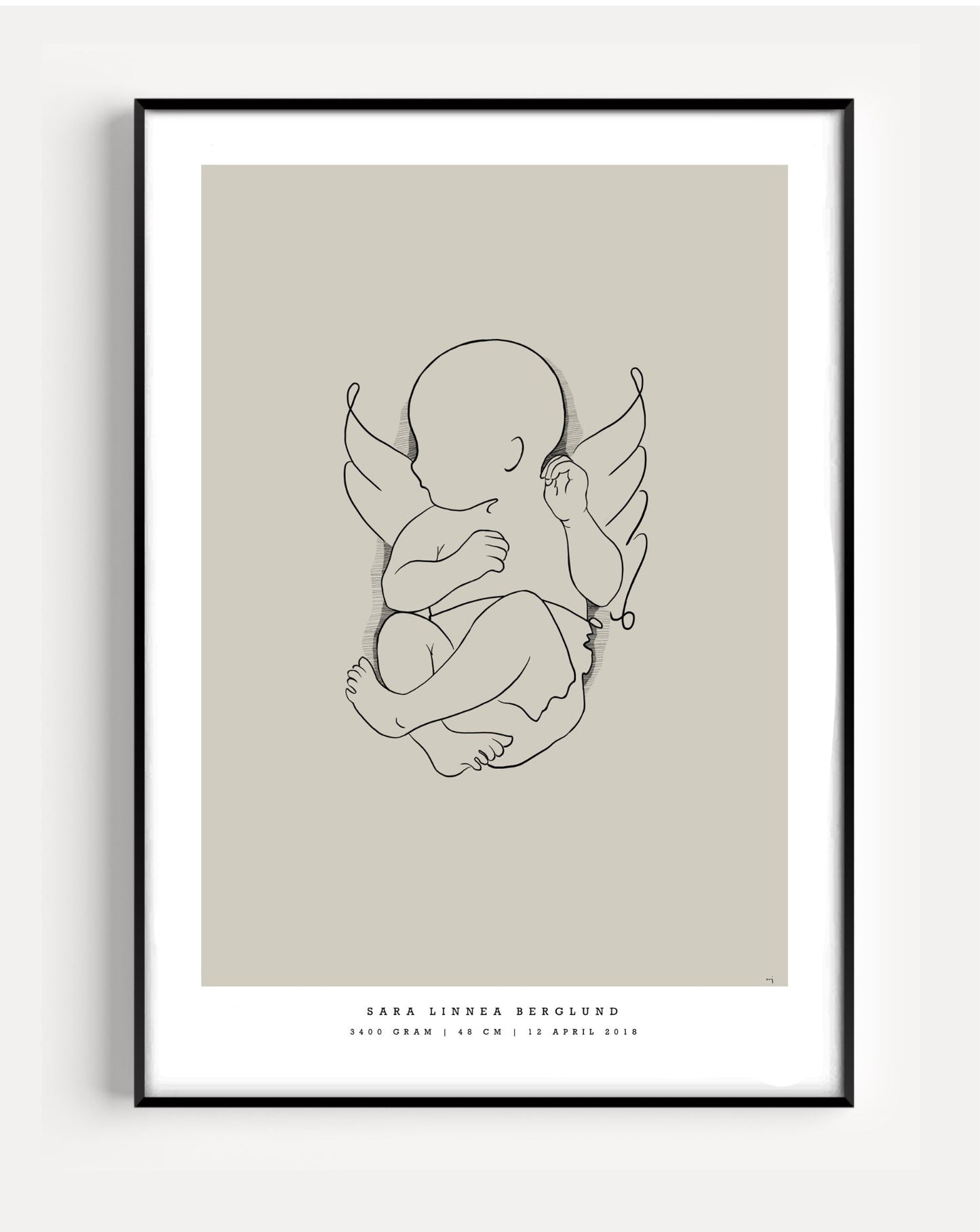 Generisk födelsetavla liten 30x40 cm