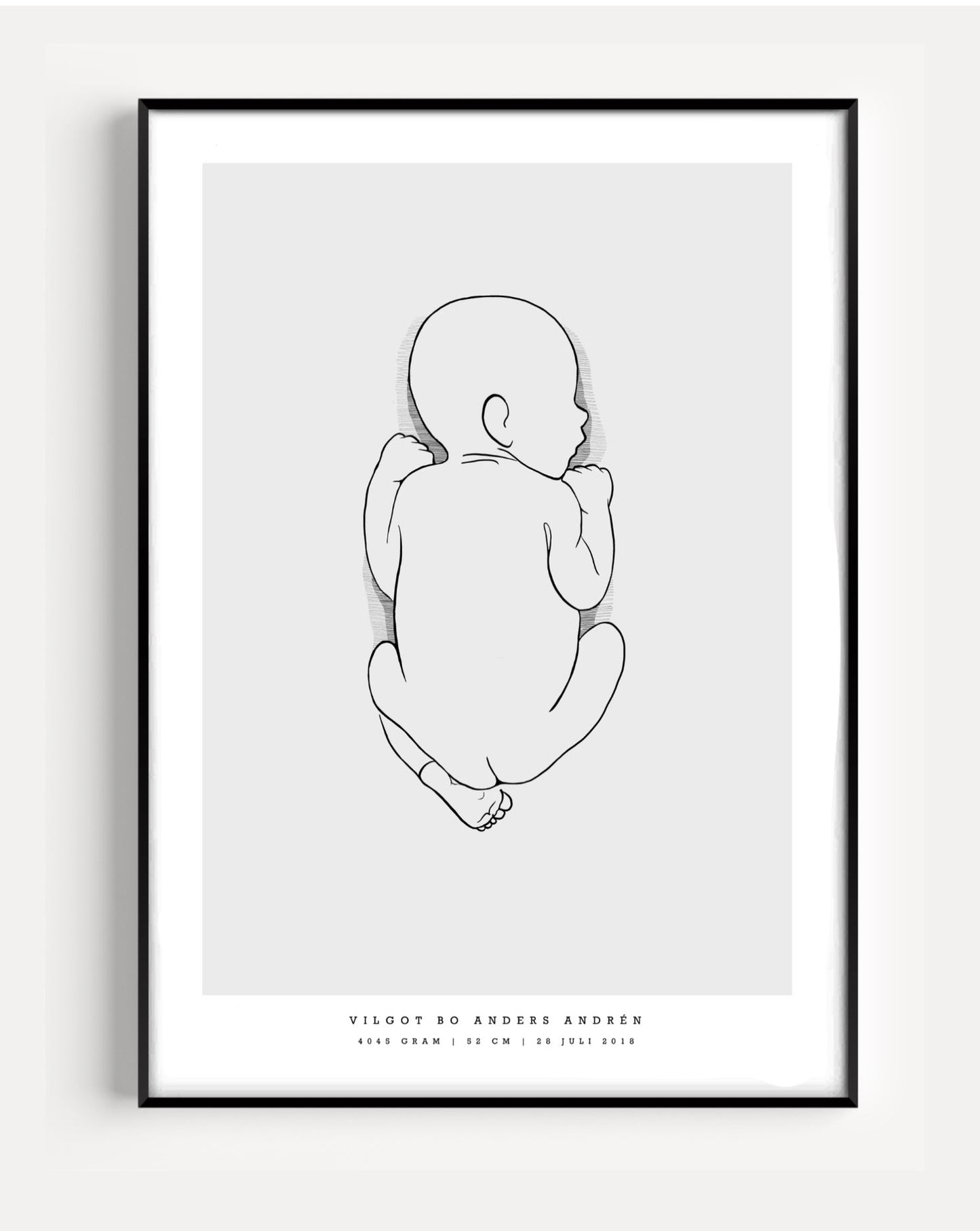 Generisk födelsetavla liten 30x40 cm
