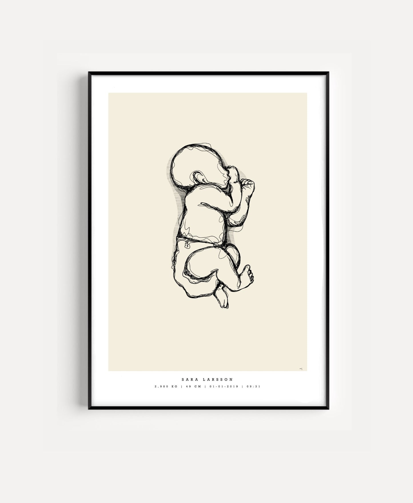 Generisk födelsetavla liten 30x40 cm