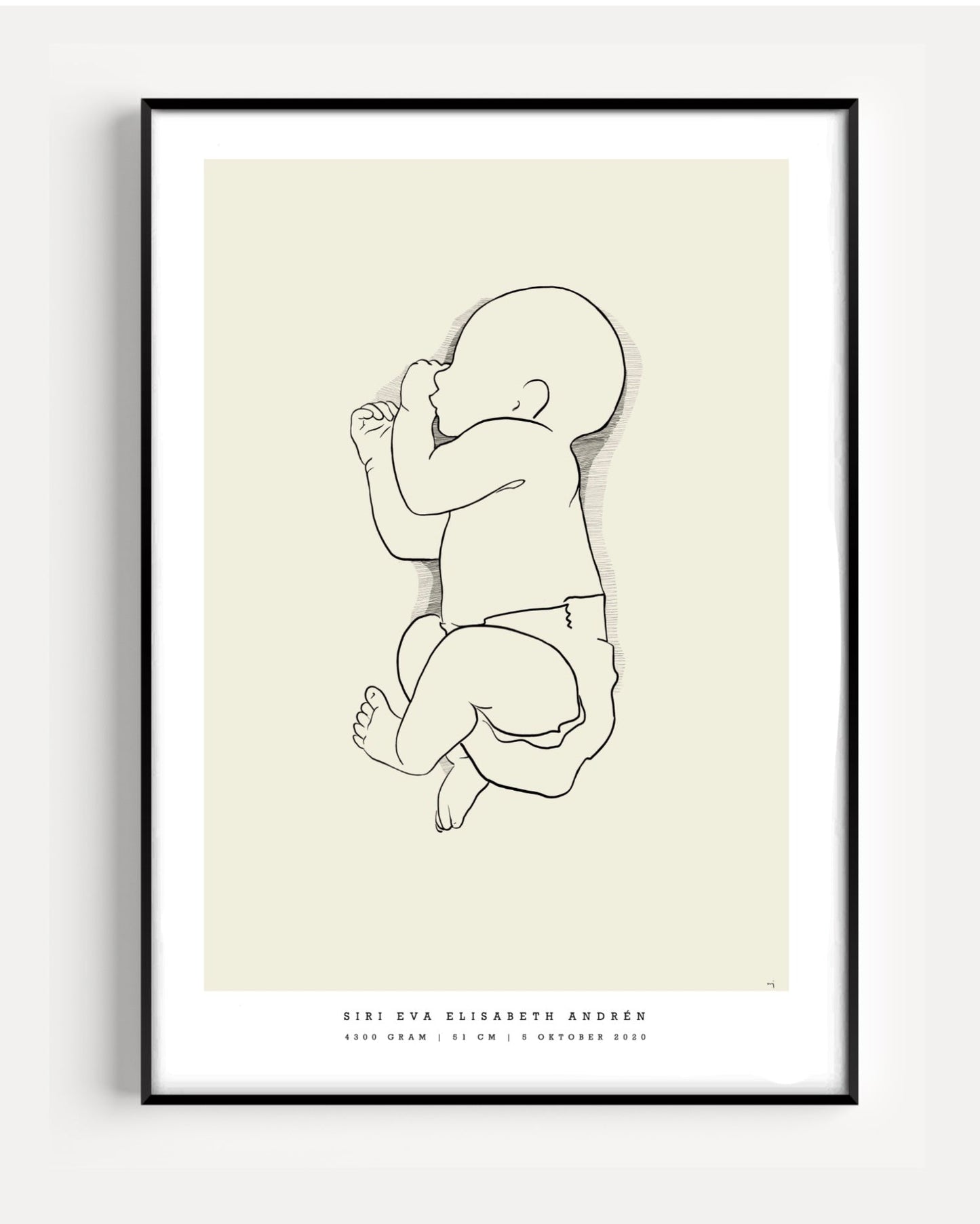 Generisk födelsetavla liten 30x40 cm