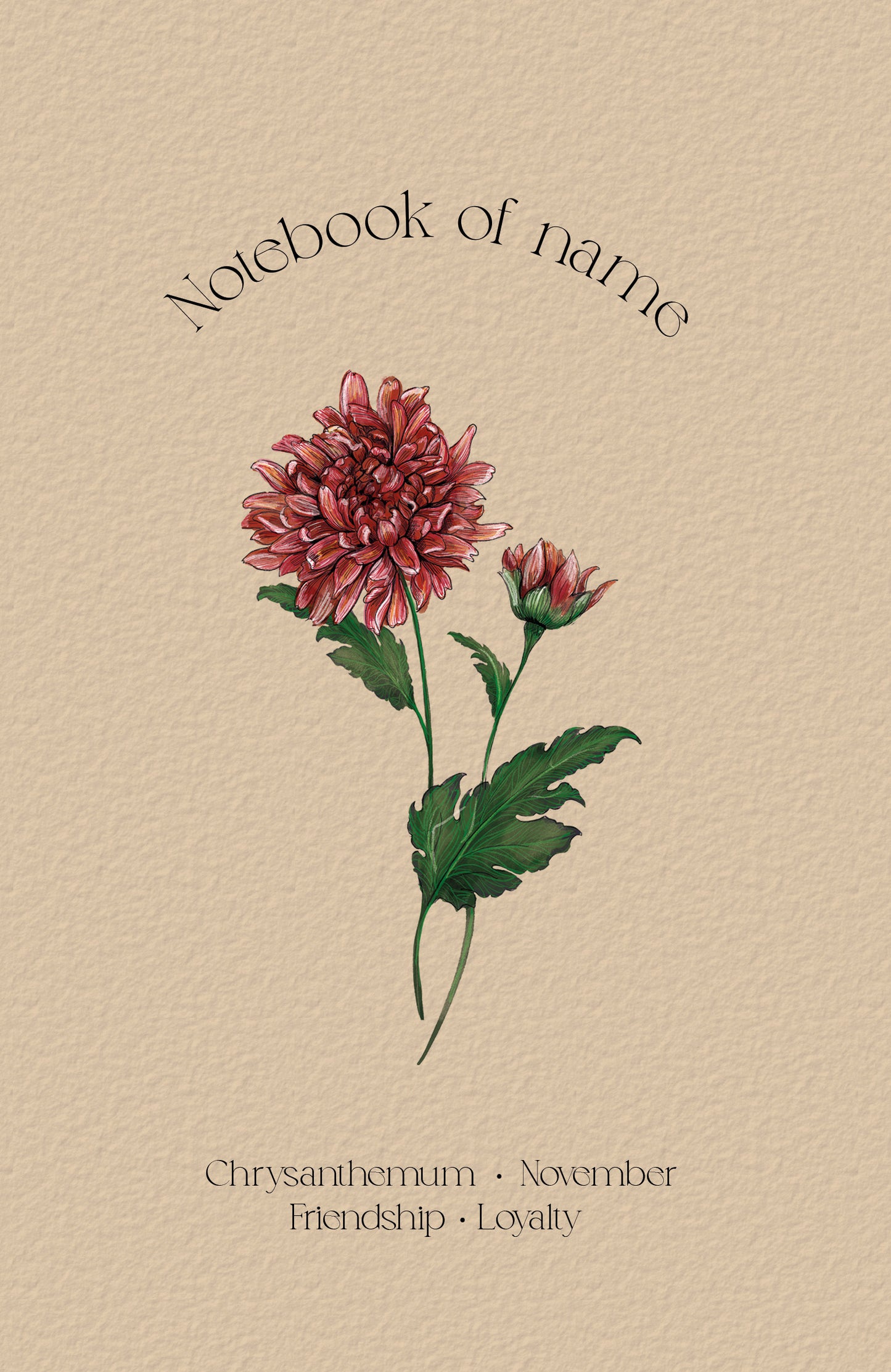 Personlig anteckningsbok med födelseblomma