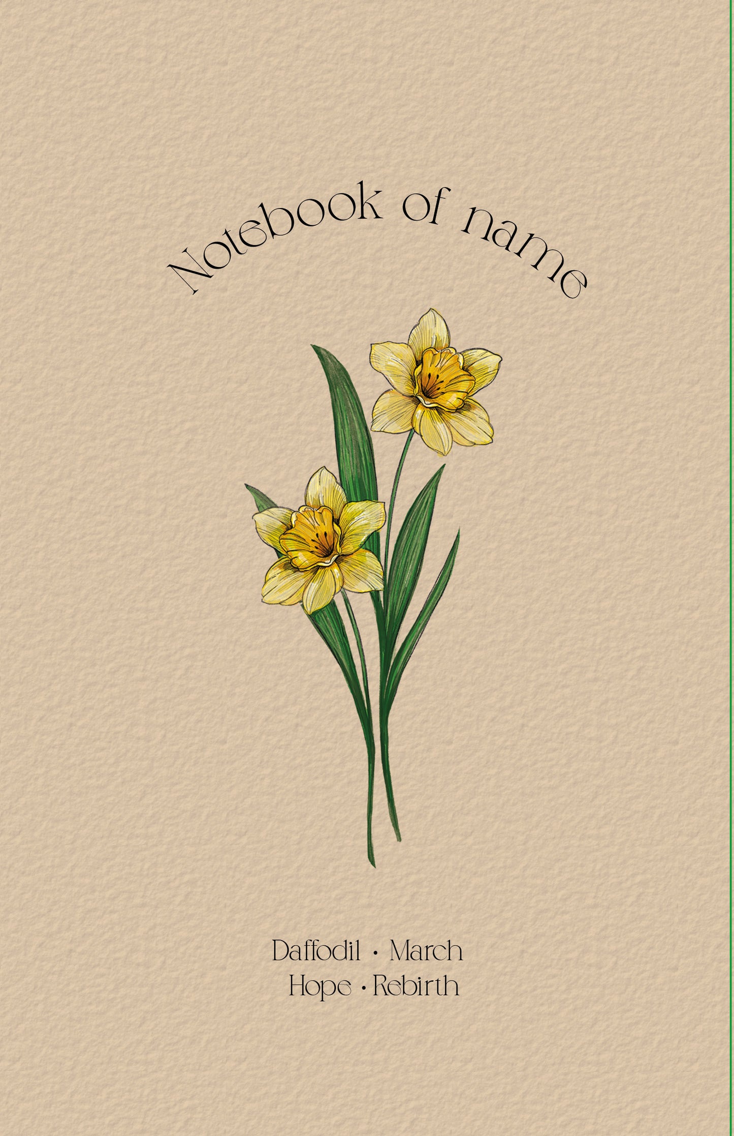 Personlig anteckningsbok med födelseblomma