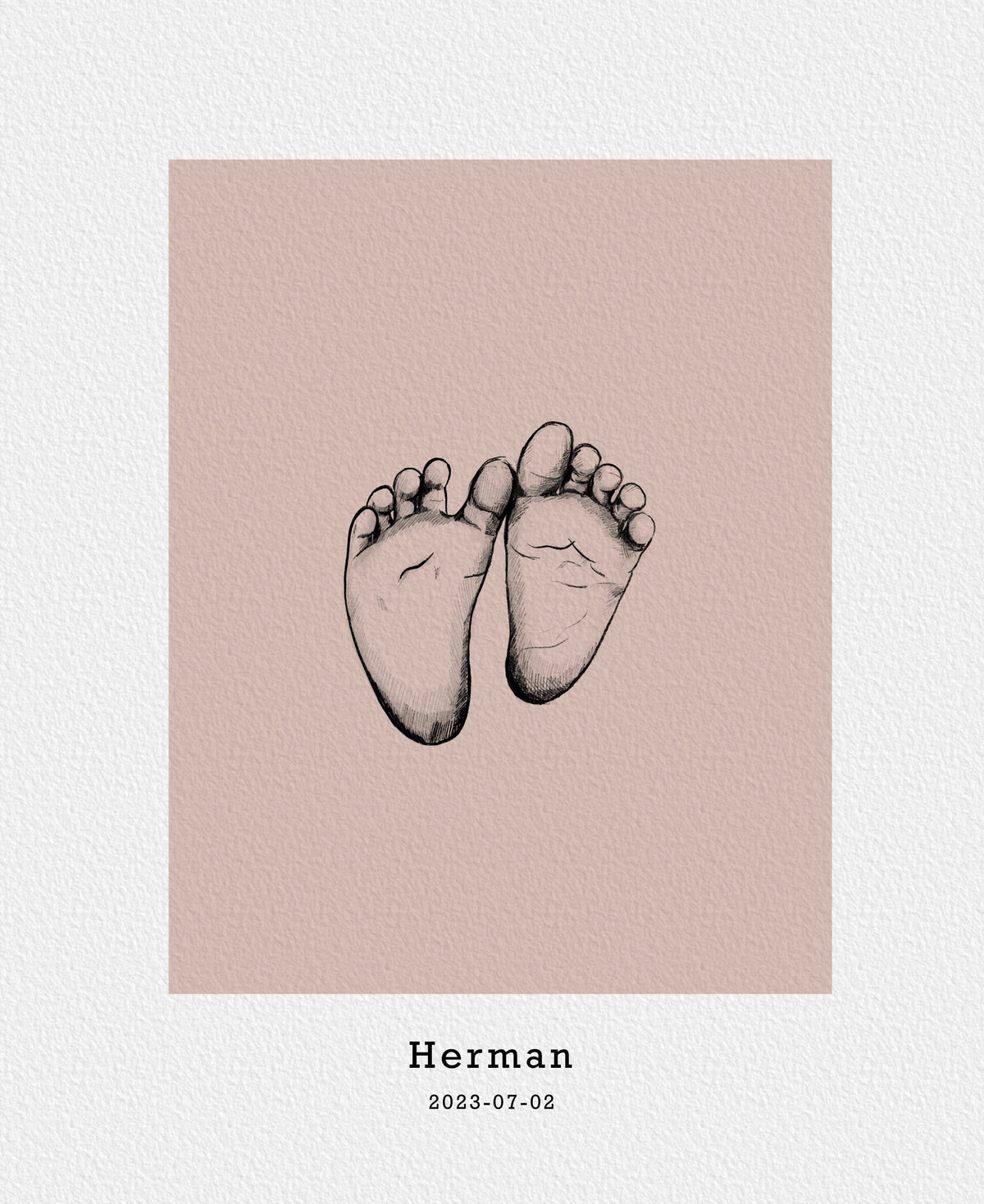 Hand-drawn footprint art
