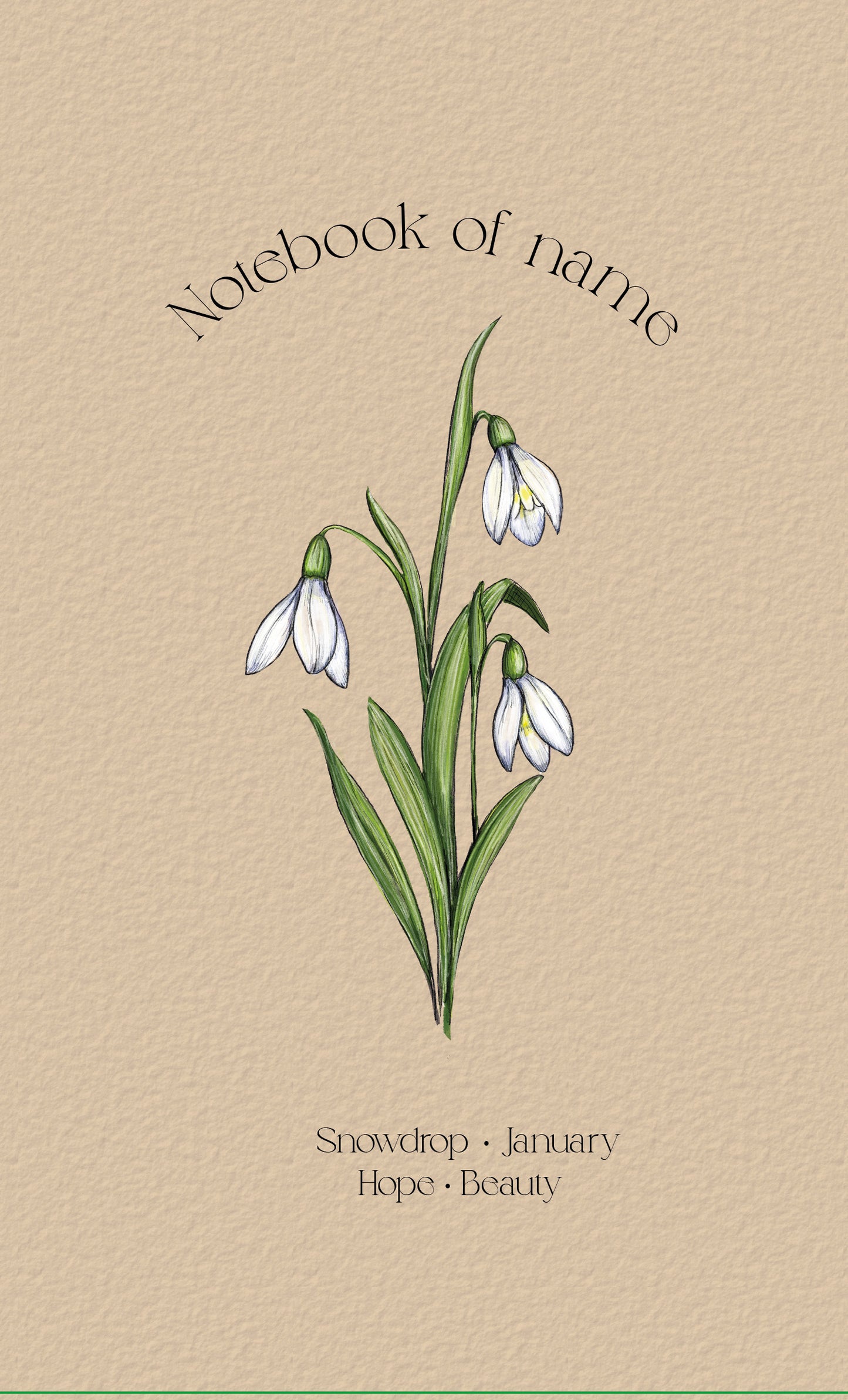 Personlig anteckningsbok med födelseblomma