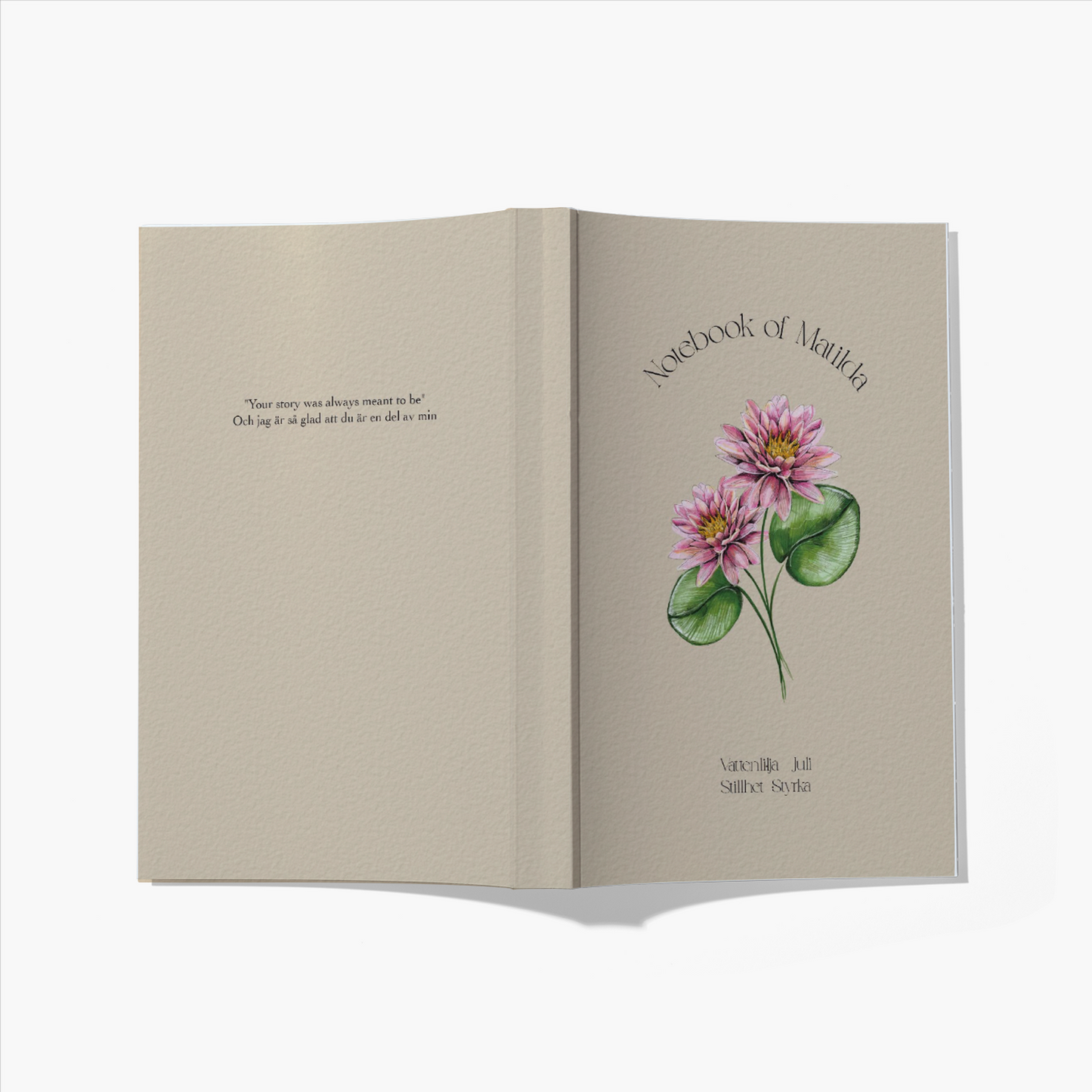 Personlig anteckningsbok med födelseblomma