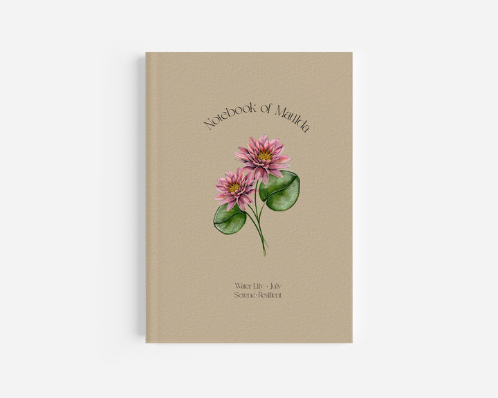 Personlig anteckningsbok med födelseblomma