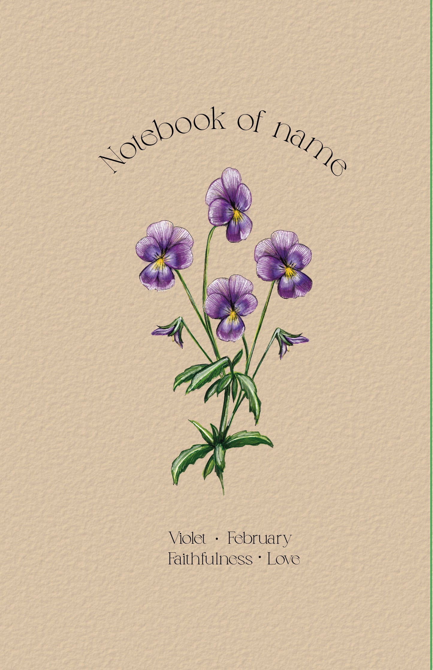 Personlig anteckningsbok med födelseblomma